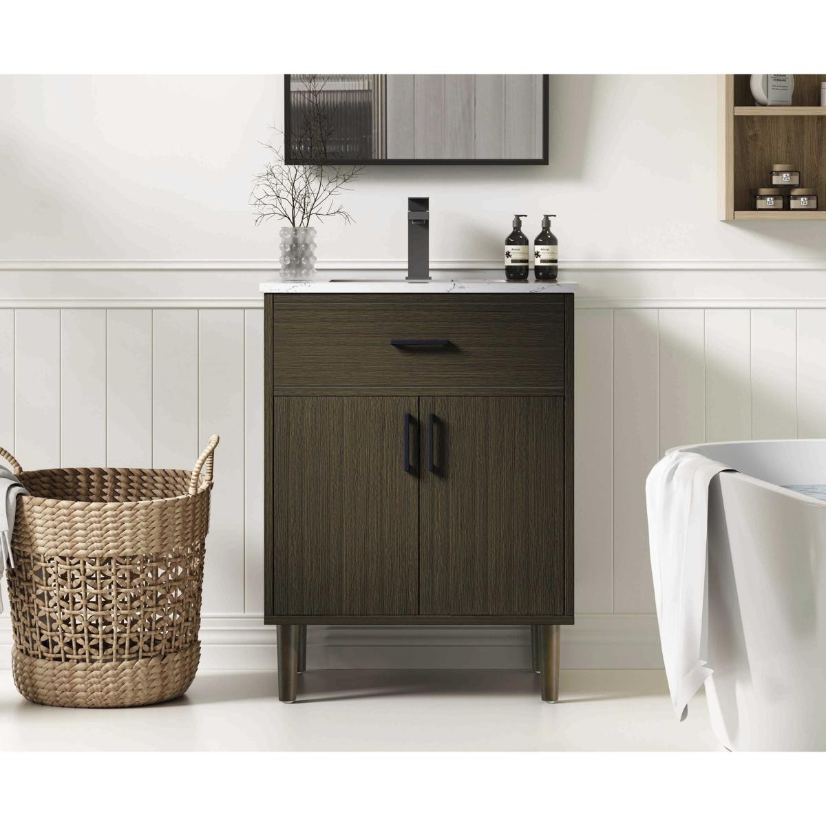 Elegant Lighting VF25024MMB Chandler Vanity Mocha Brown