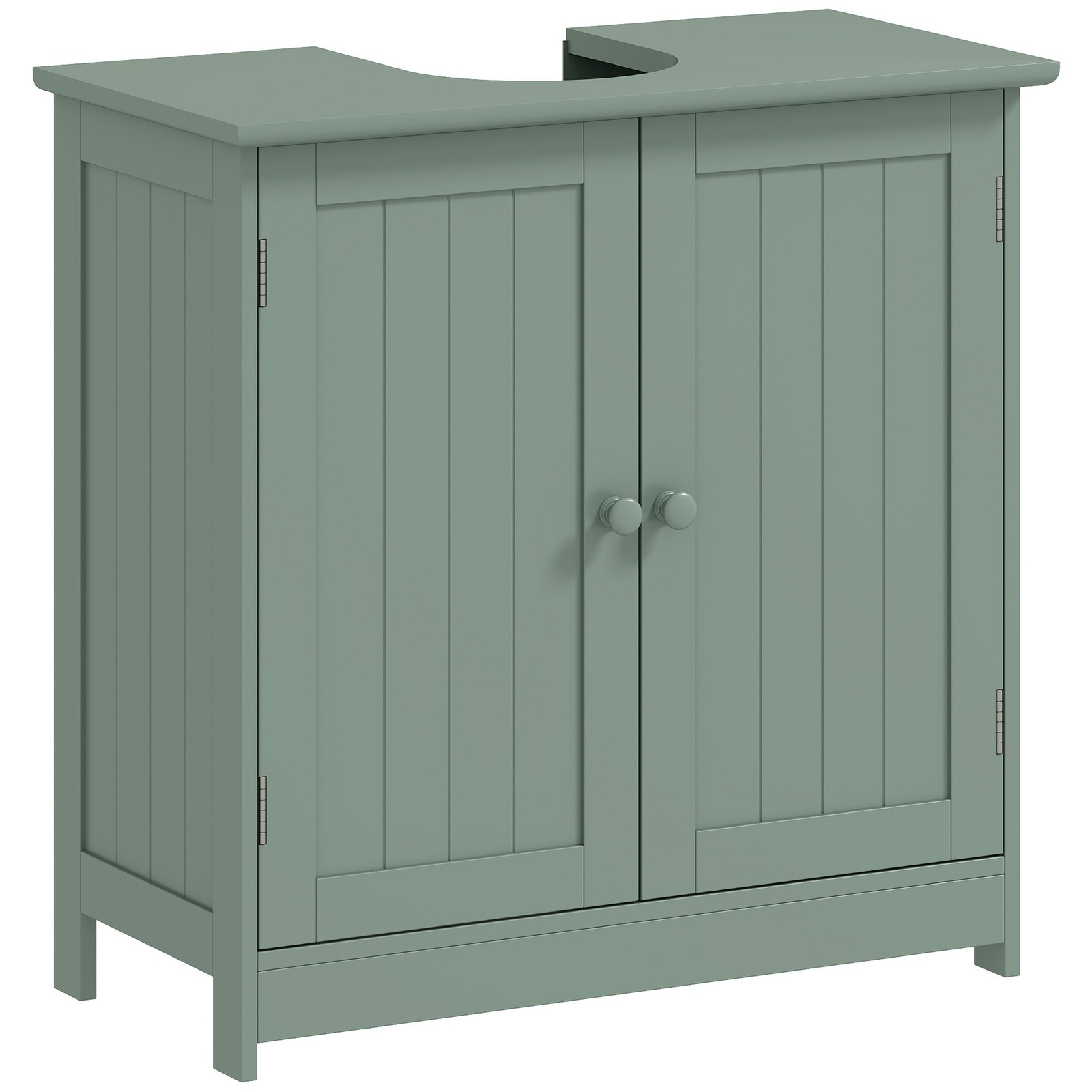 Under Sink Bathroom Cabinet with 2 Doors and Shelf, Dark Green