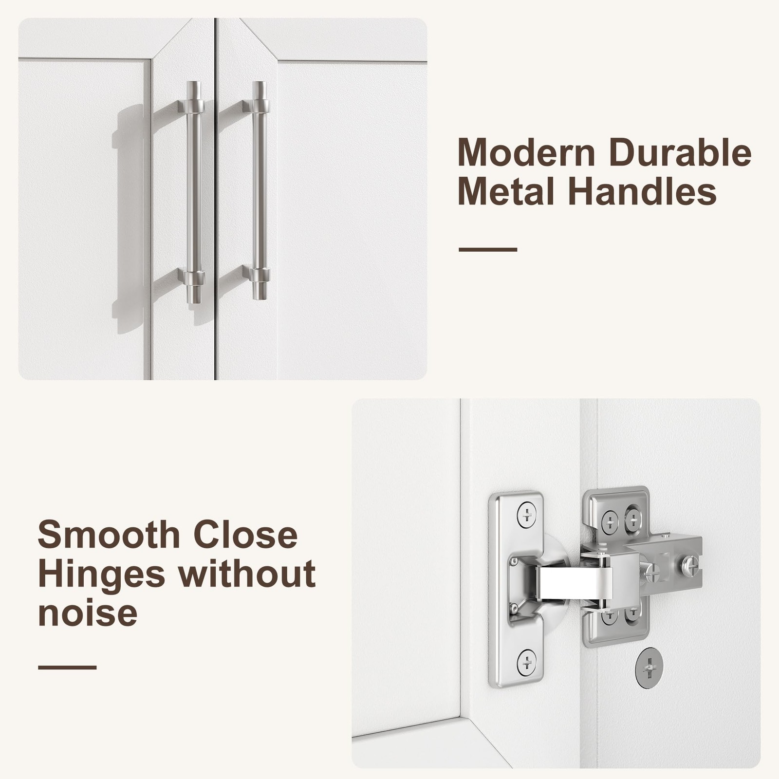Farmhouse Bathroom Sink Cabinet Freestanding, Storage Vanity w/ Soft-Close Door