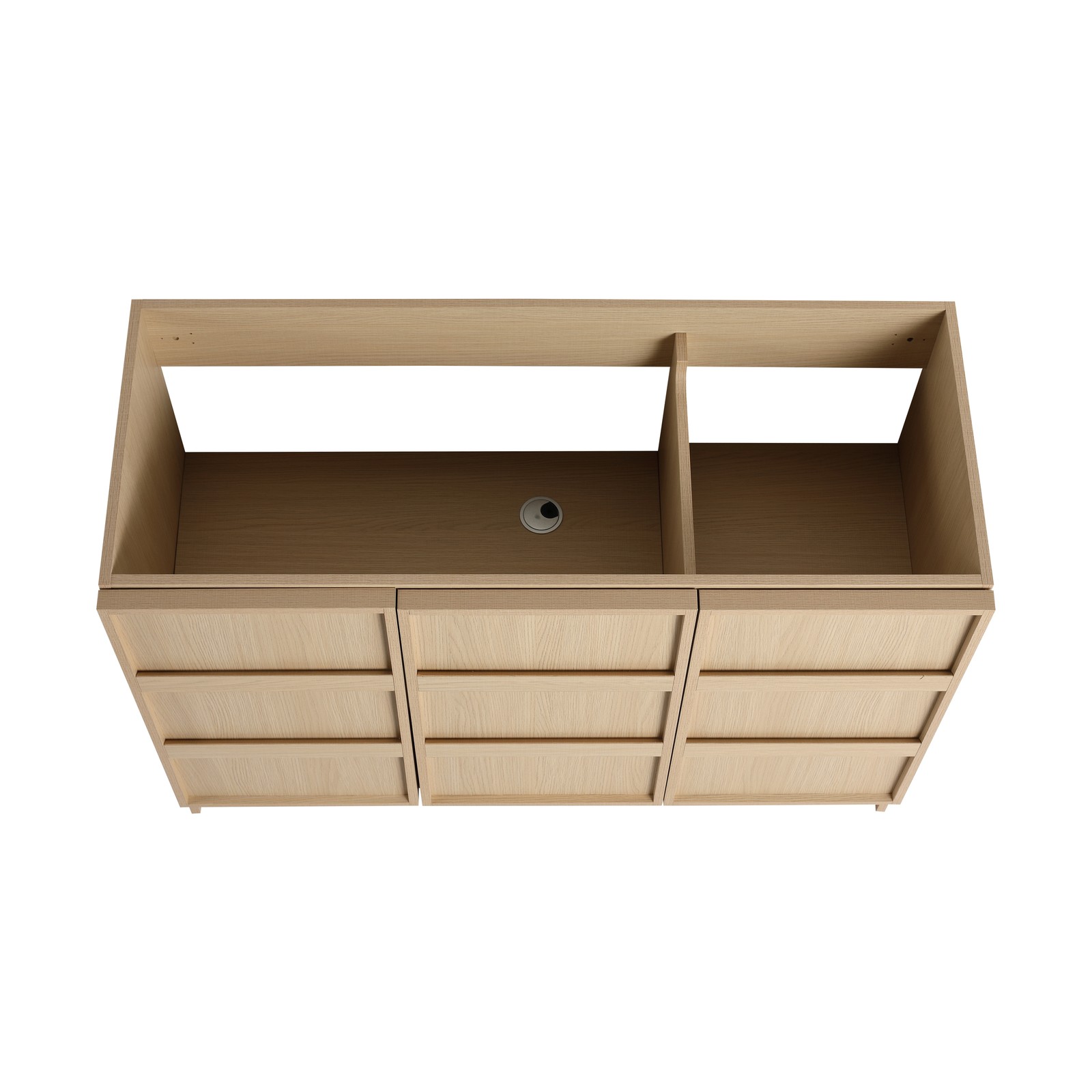 48 Inch Plywood Freestanding Bathroom Vanity Cabinet W/ 3 Doors Without Sink