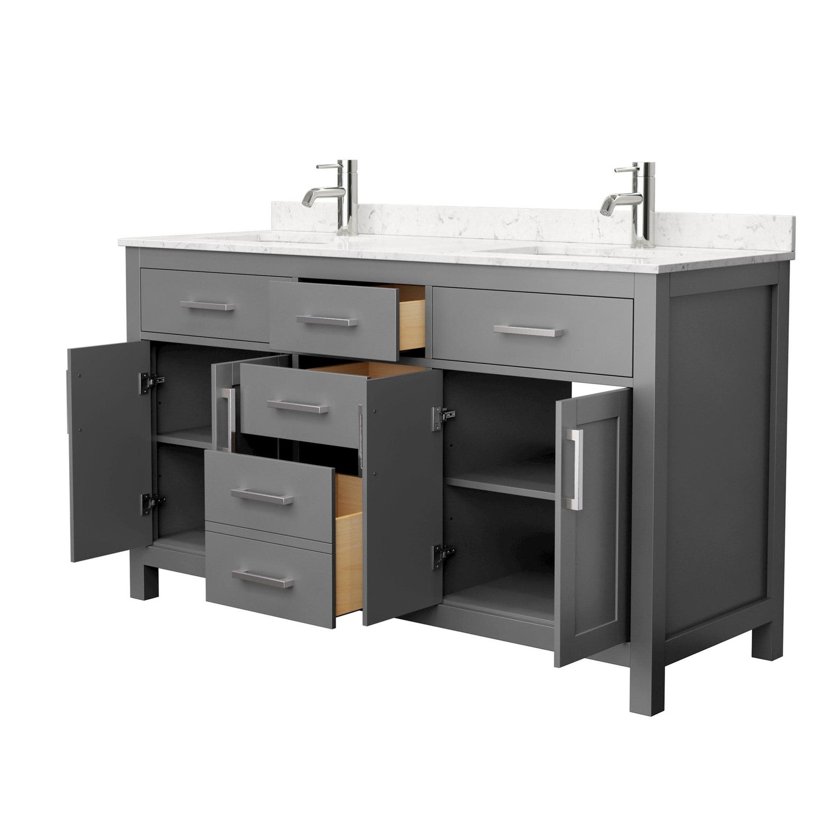 Wyndham Collection WCG242460DCCUNSMXX Beckett 60″ – White / Carrara Cultured