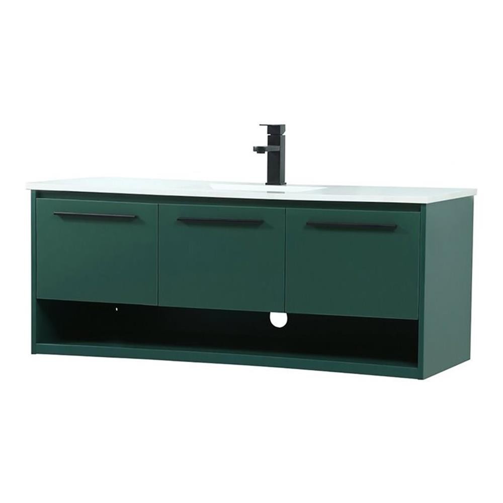 Elegant Decor Roman 48″ Aluminum Alloy MDF Single Bathroom Vanity in Green