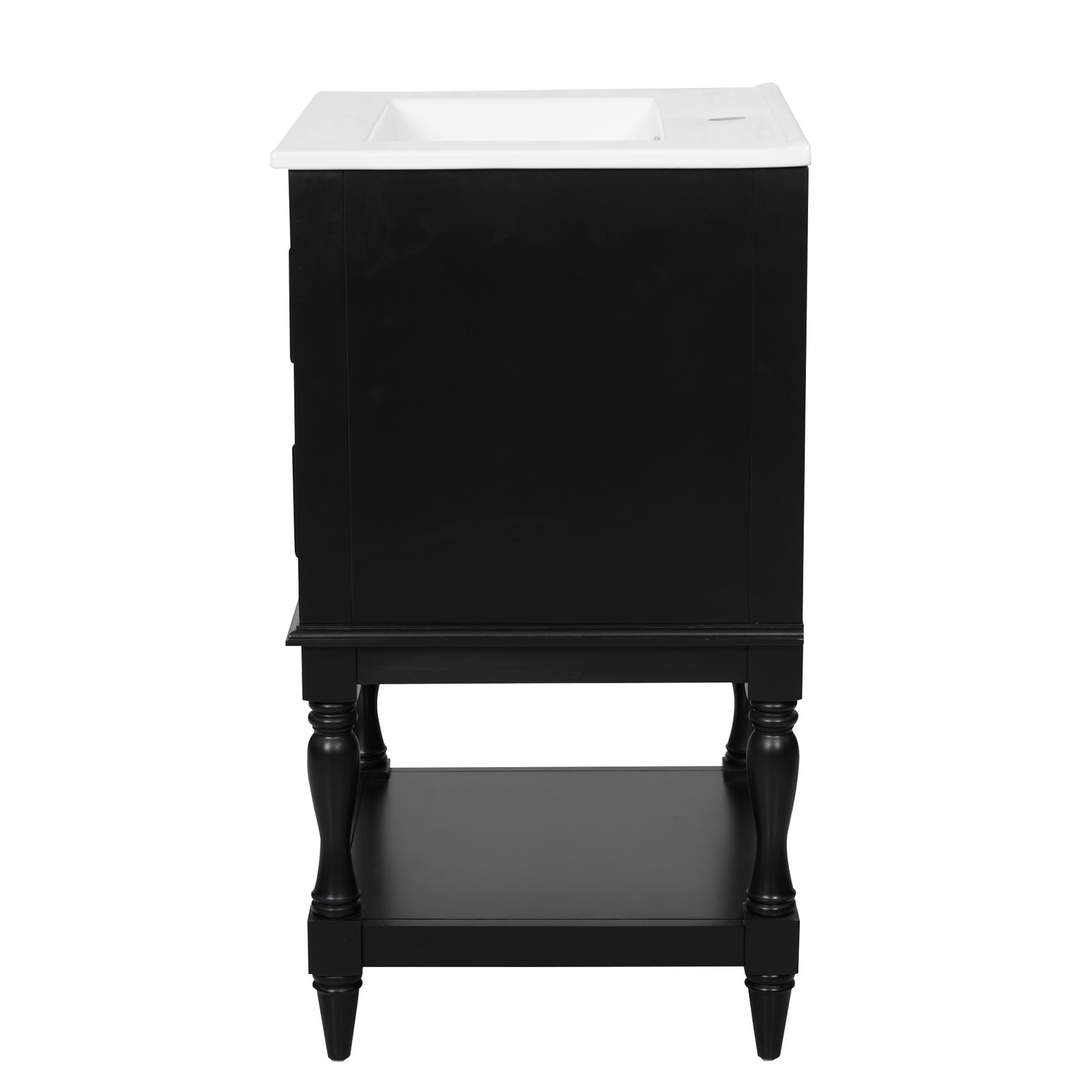 FUNIDEE 20” Bathroom Vanity Set Storage Cabinet with Ceramic Sink Combo Black