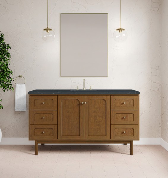 60″ James Martin Laurent 545-V60S-HNO-3CSP Vanity Cabinet Charcoal Soapstone Top