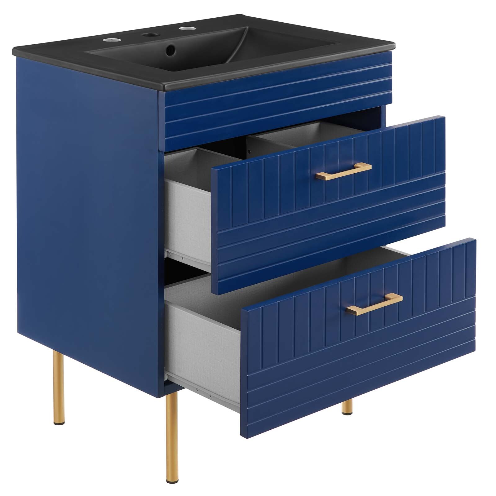 Modway Daybreak 24″ Wall-Mount Bathroom Vanity in Blue Black