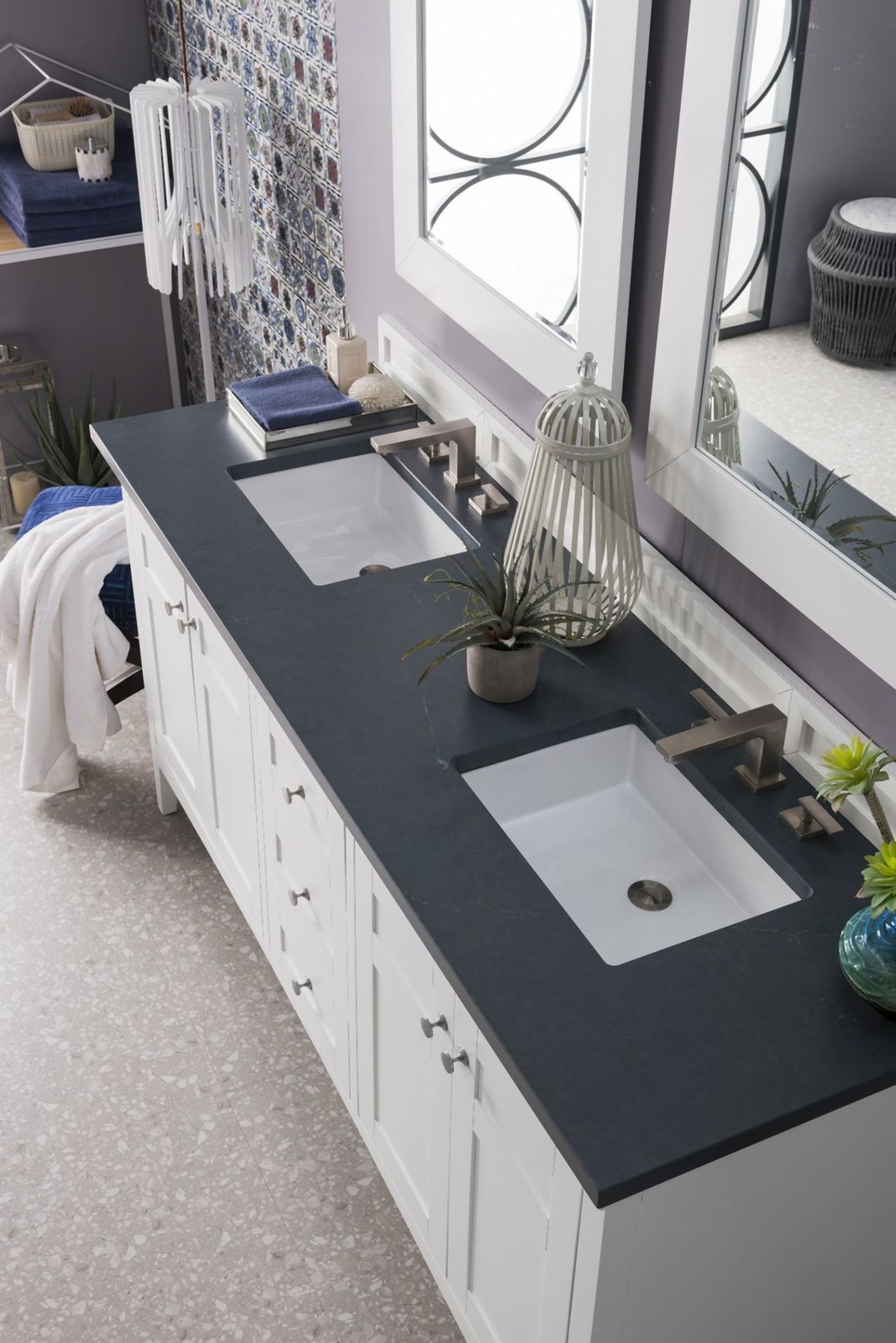 James Martin Vanities 527-V72-3CSP Palisades 72″ – White