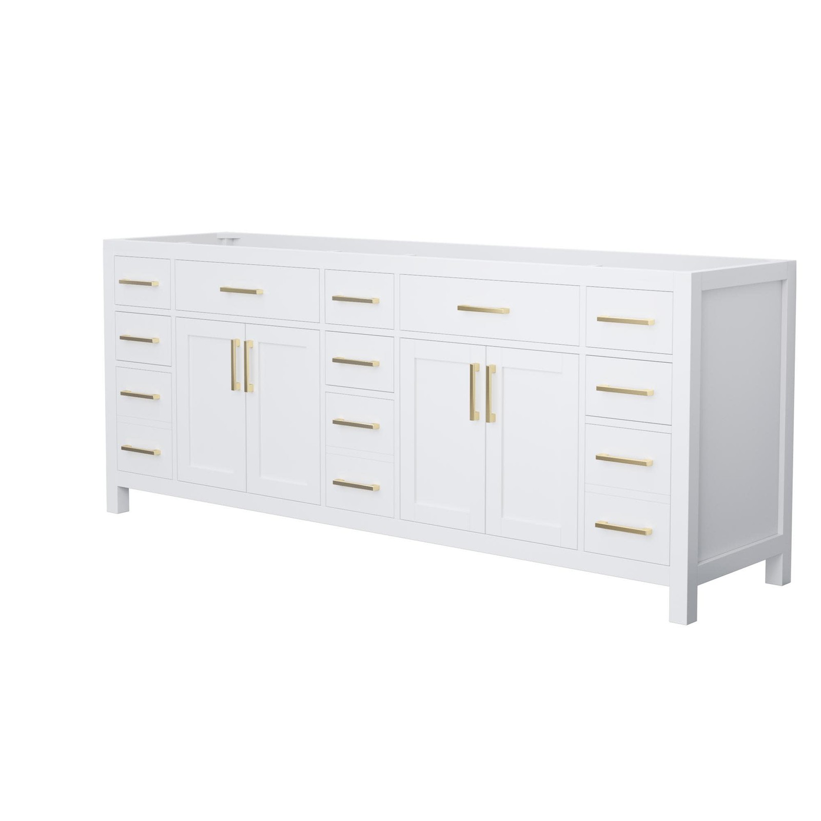 Wyndham Collection WCG242484D-CX-MXX Beckett 83″ Double – White / Brushed Gold