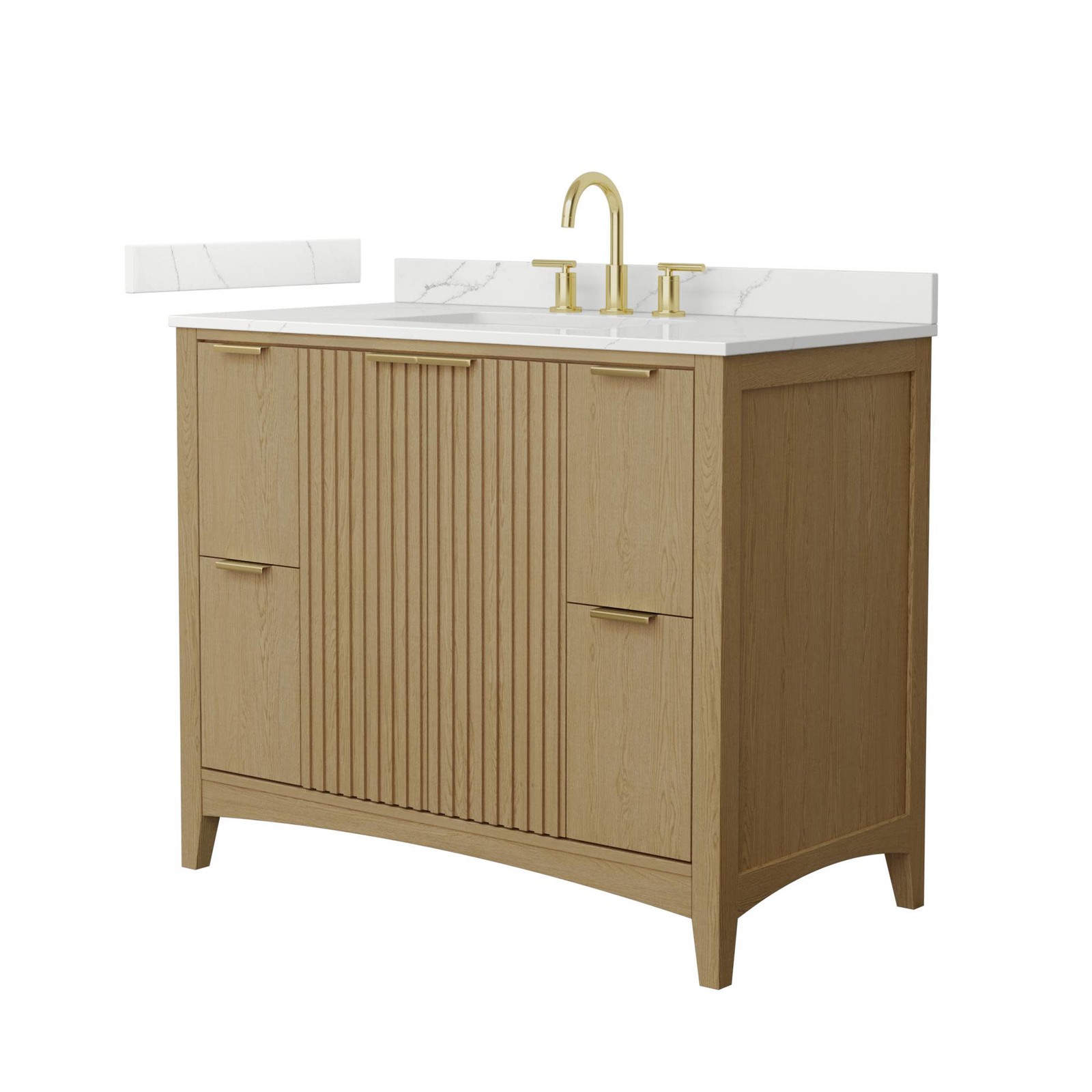 Wyndham Collection WCF9191-42S-QTZ-US3MXX Palmilla 42″ – Natural Oak / Giotto
