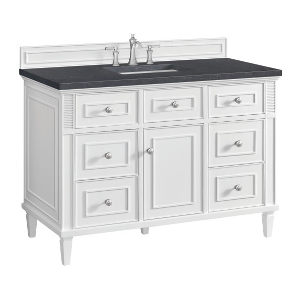 48″ James Martin Lorelai 424-V48-BW-3CSP Vanity Cabinet Charcoal Soapstone Top