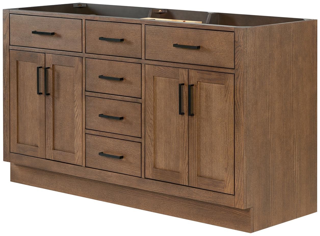 Ariel T060D-BC Hepburn 60″ Double – Brown Oak / Satin Brass Hardware