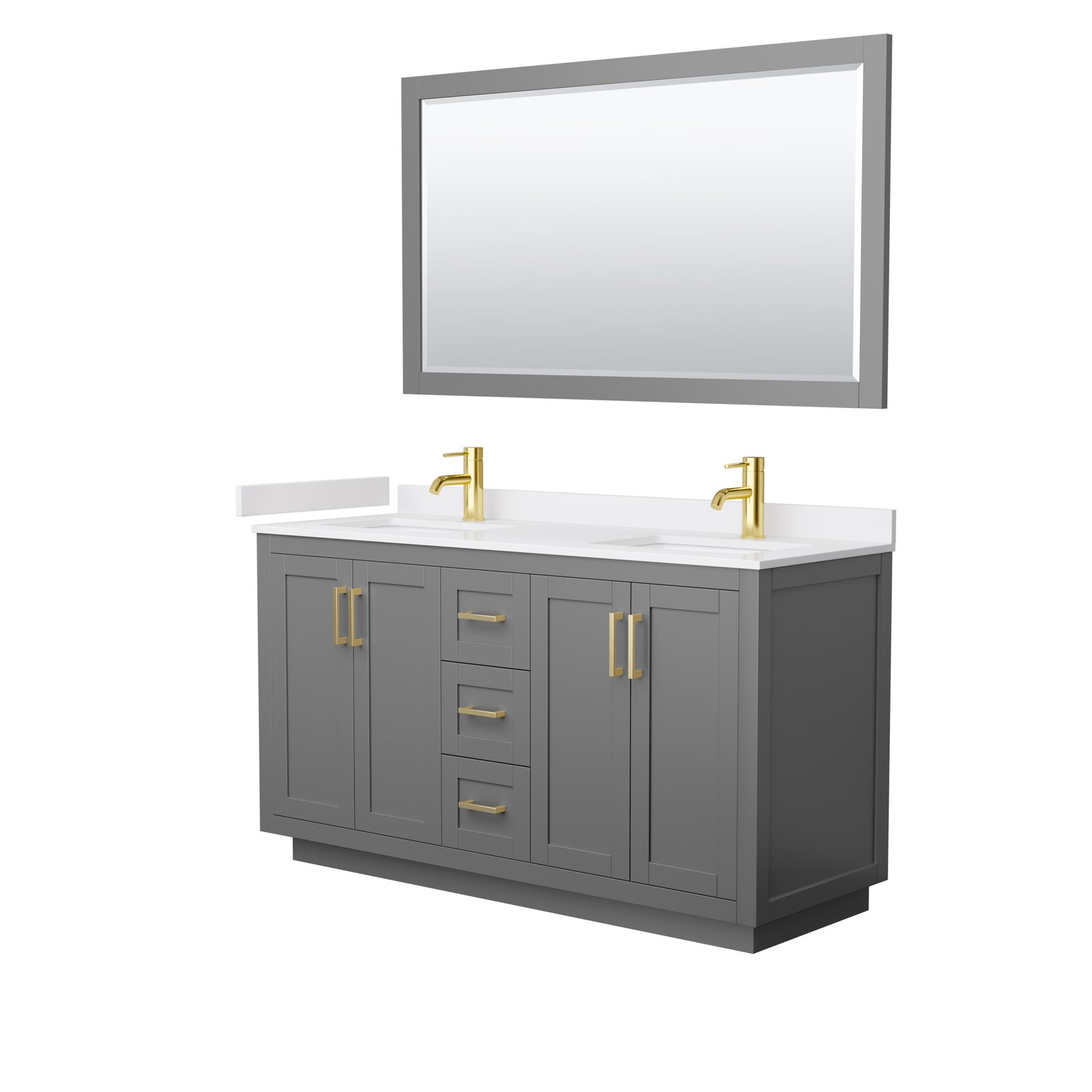 Wyndham Collection WCF2929-60D-VCA-M58 Miranda 60″ – Dark Gray / White Cultured