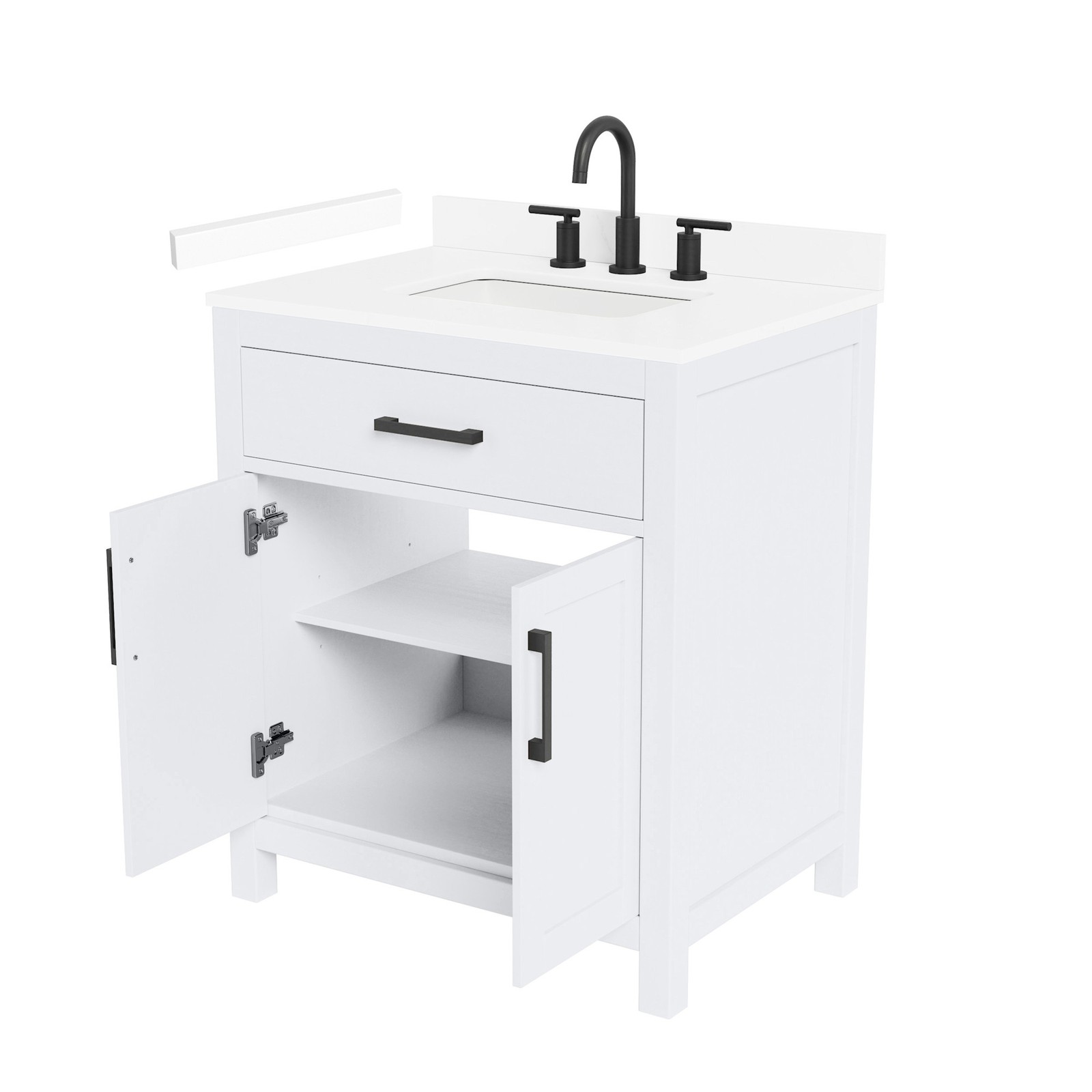 Wyndham Collection WCG242430S-VCA3-US3MXX Beckett 30″ – Whitewashed Oak / White