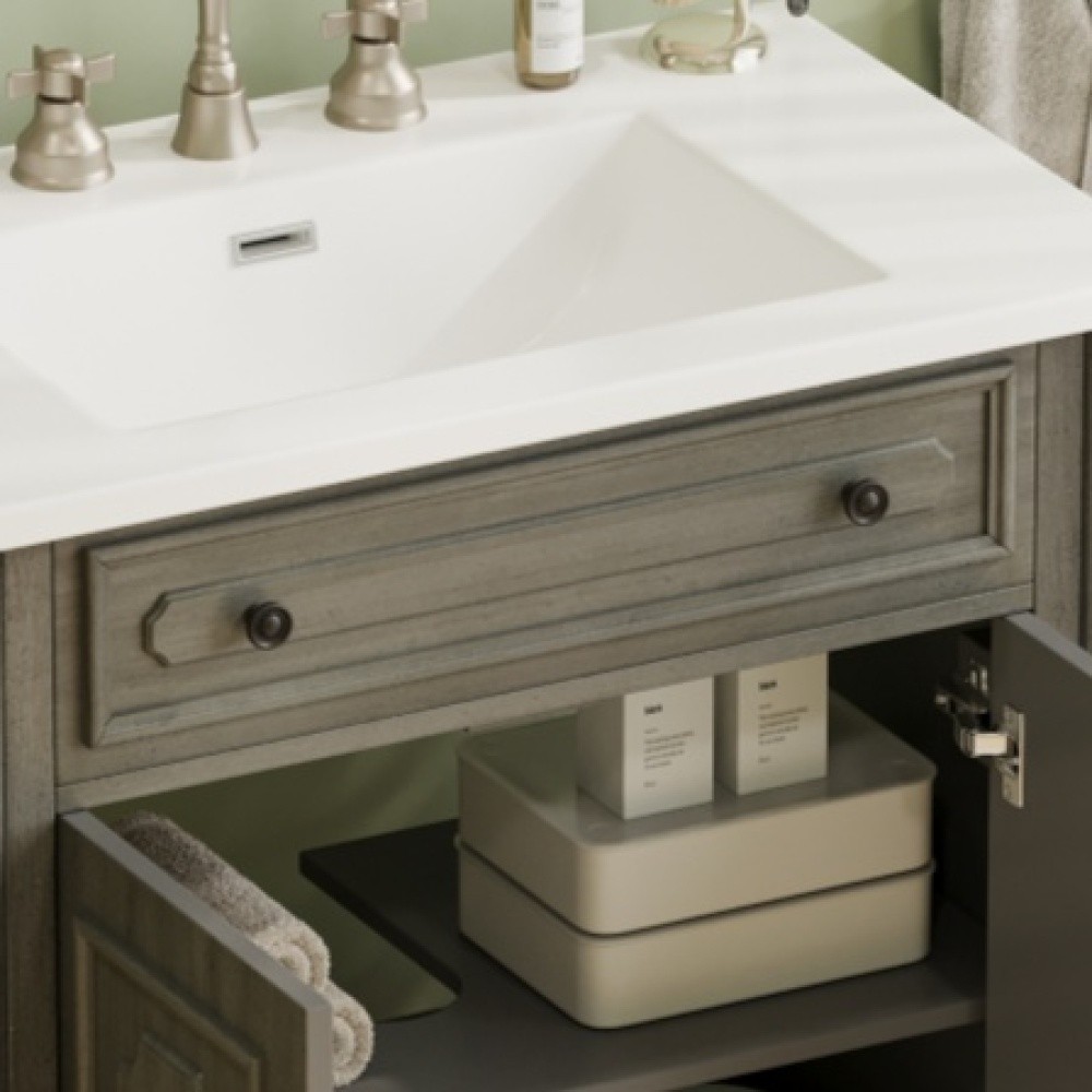 30In Bathroom Vanity with Sink Rustic Bathroom Cabinet with Soft Close Doors