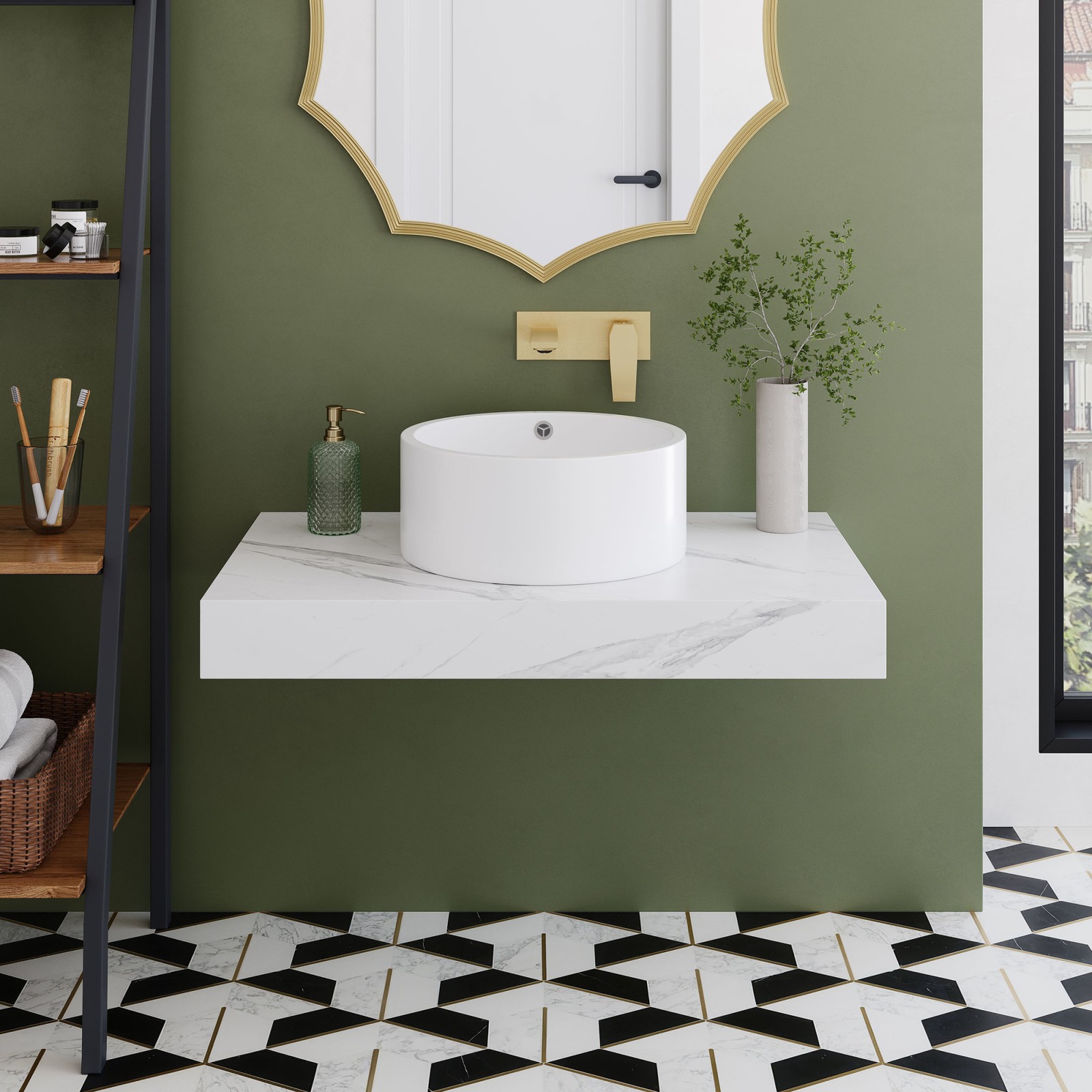 Swiss Madison SM-WSM601-SH Monaco 36″ Stone Composite Vanity Top – White