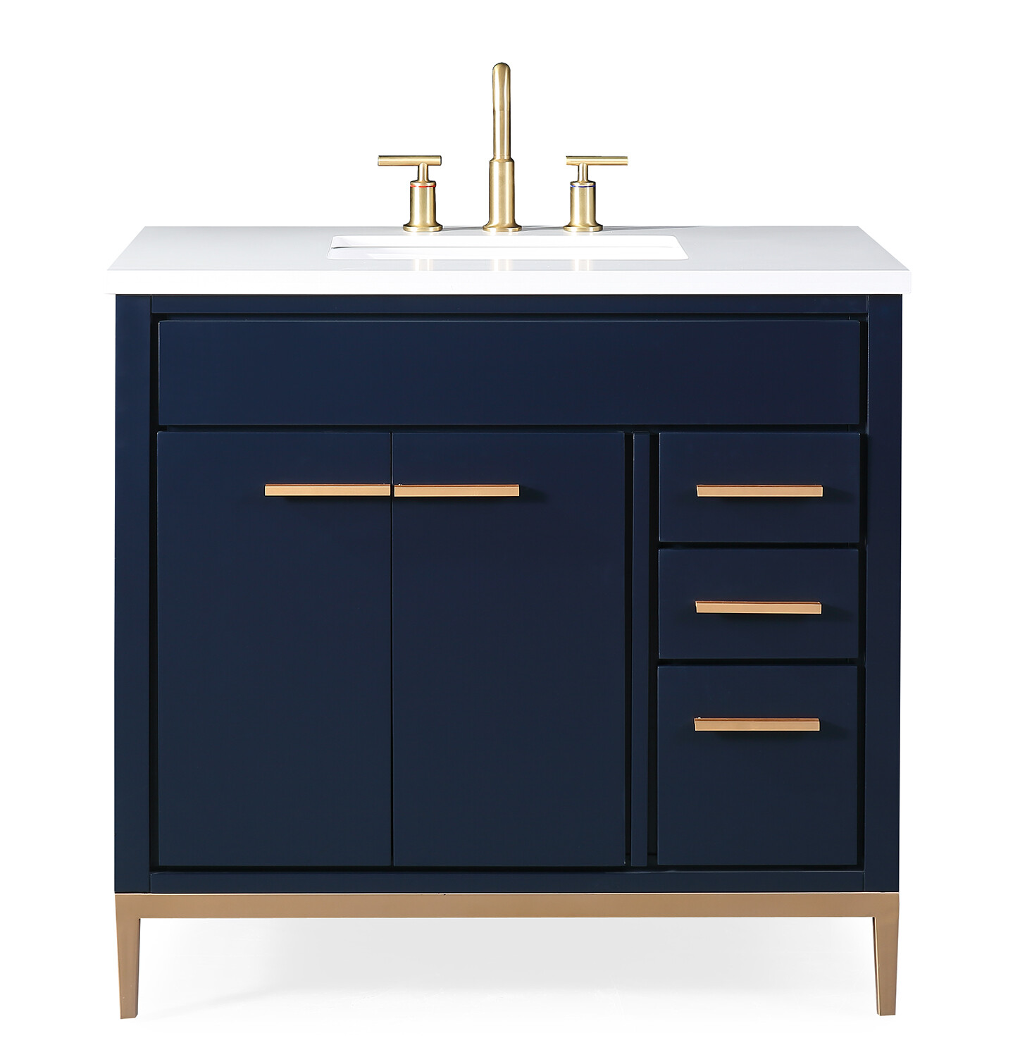 36 inch Beatrice Navy Blue Modern Bathroom Sink Vanity TB-9888NB-V36
