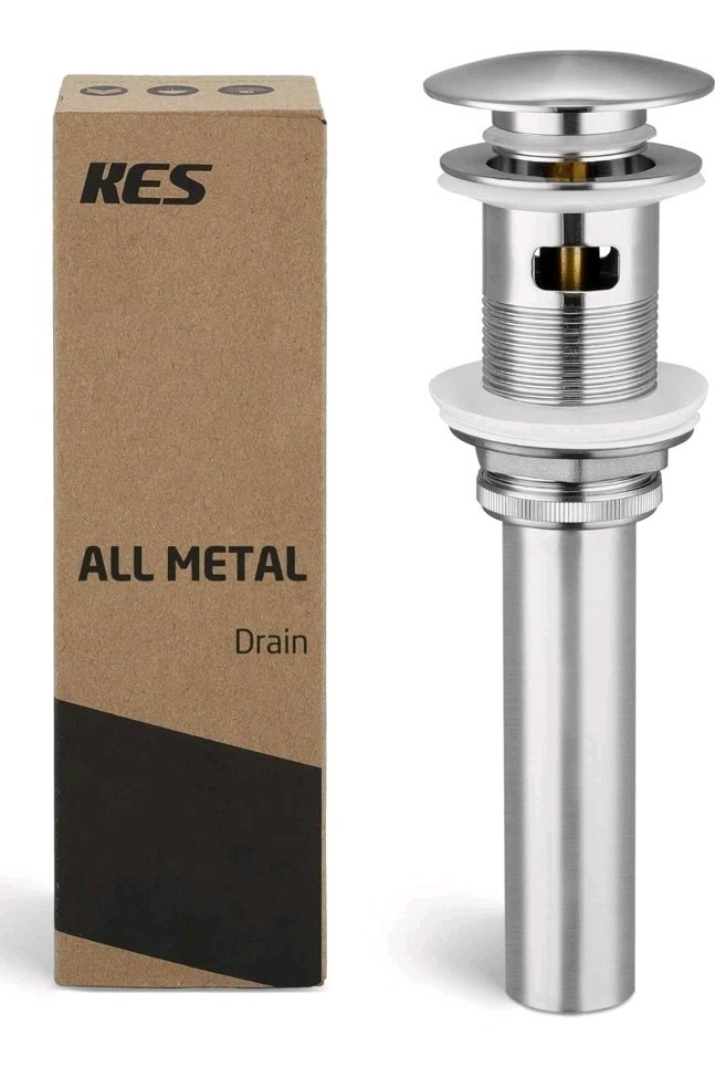 Bathroom Vanity Sink Pop Up Drain Stopper with Overflow for 1.6″-1.9″ Sink Hole