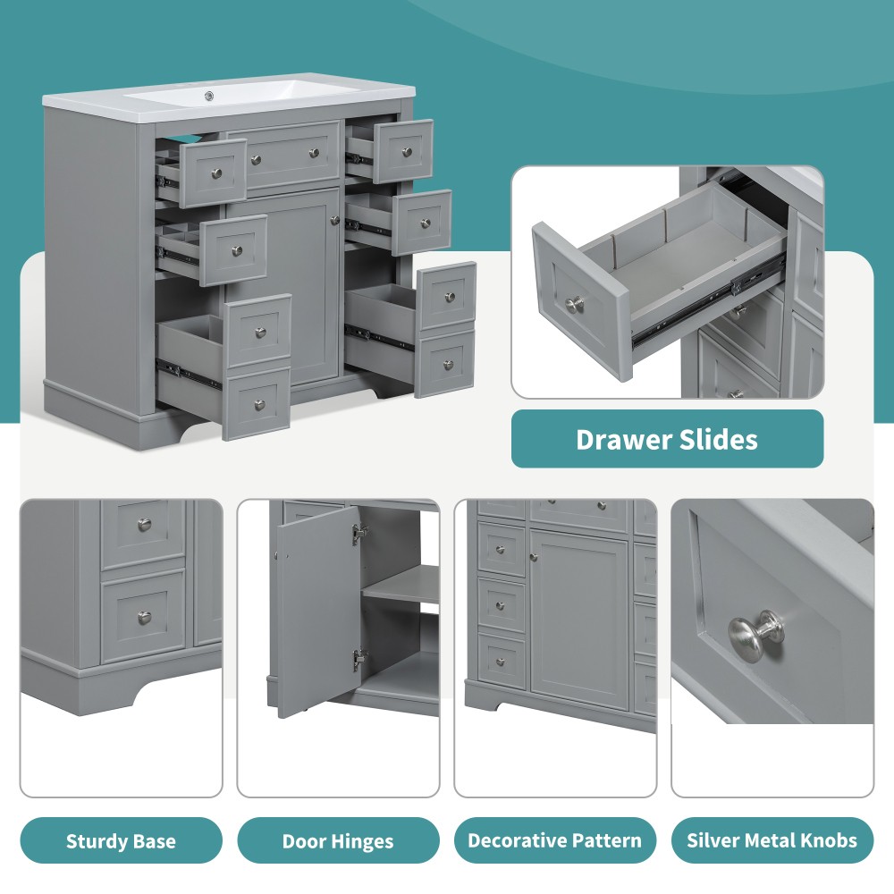 Bathroom Vanity Without Sink Cabinet Base Only One Cabinet Six Drawers
