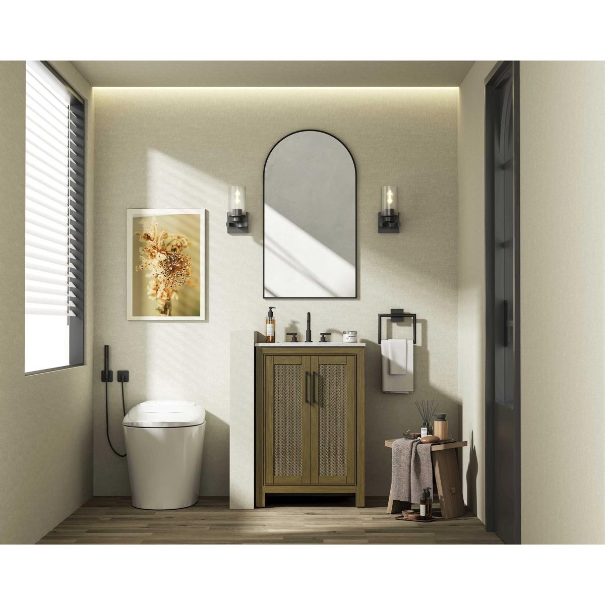 Elegant Lighting VF29524HO Alina 24 X 35 inch Hazel Oak Bathroom Vanity Cabinet
