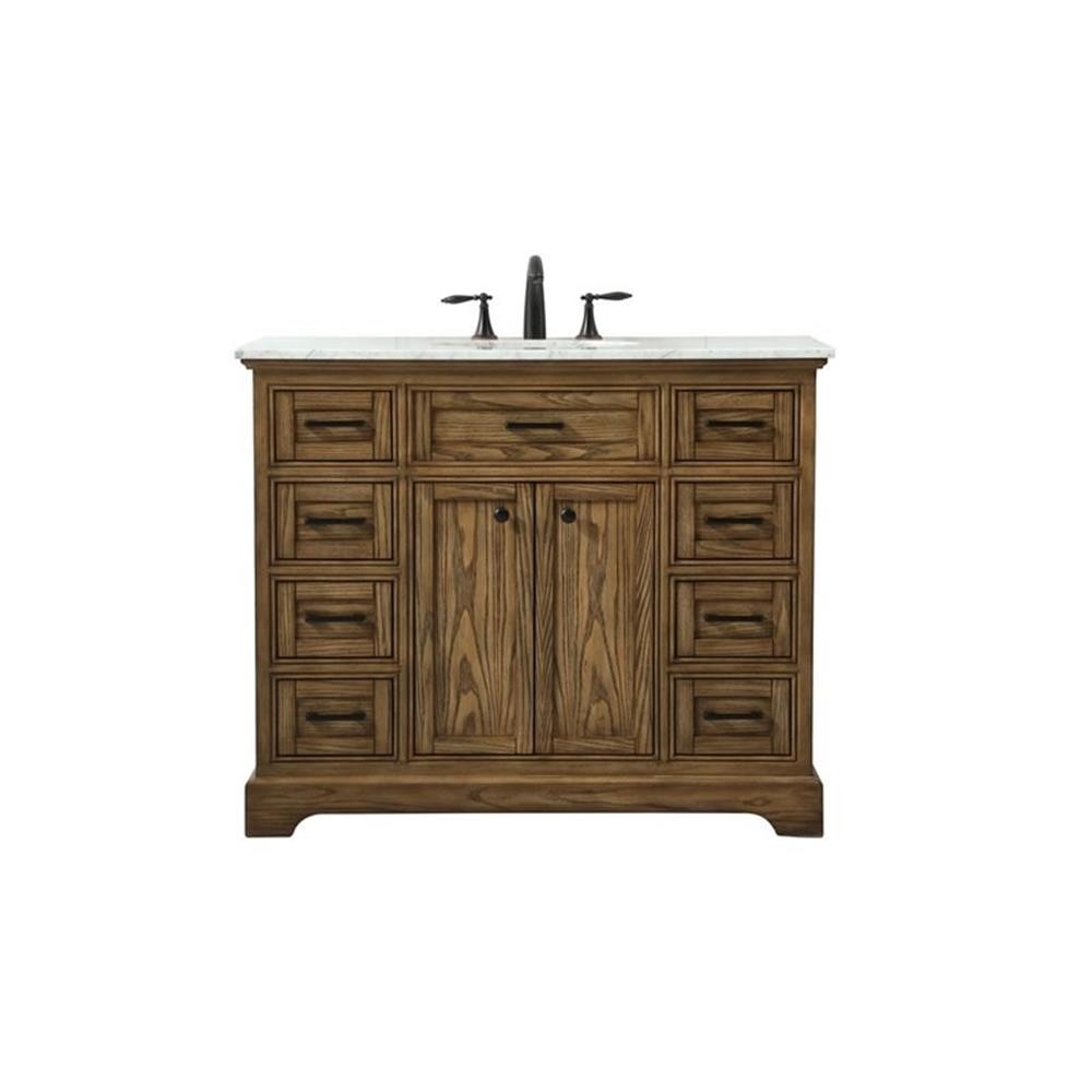 Elegant Decor Americana 42″ Aluminum Alloy Single Bathroom Vanity in Driftwood