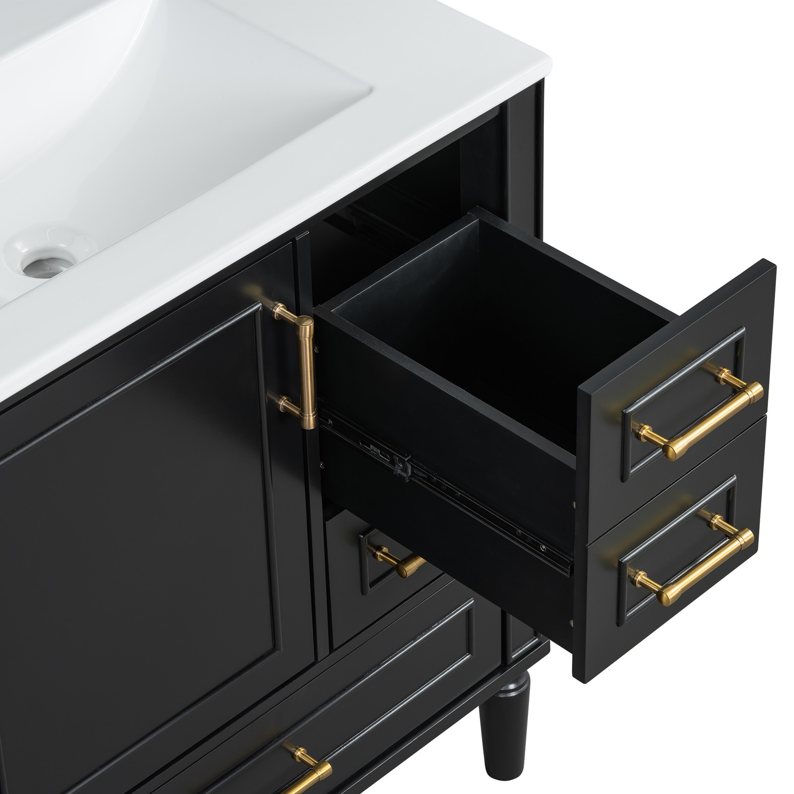 30″ Bathroom Vanity Set Floor Standing Bathroom Storage Cabinet w/Three Drawers