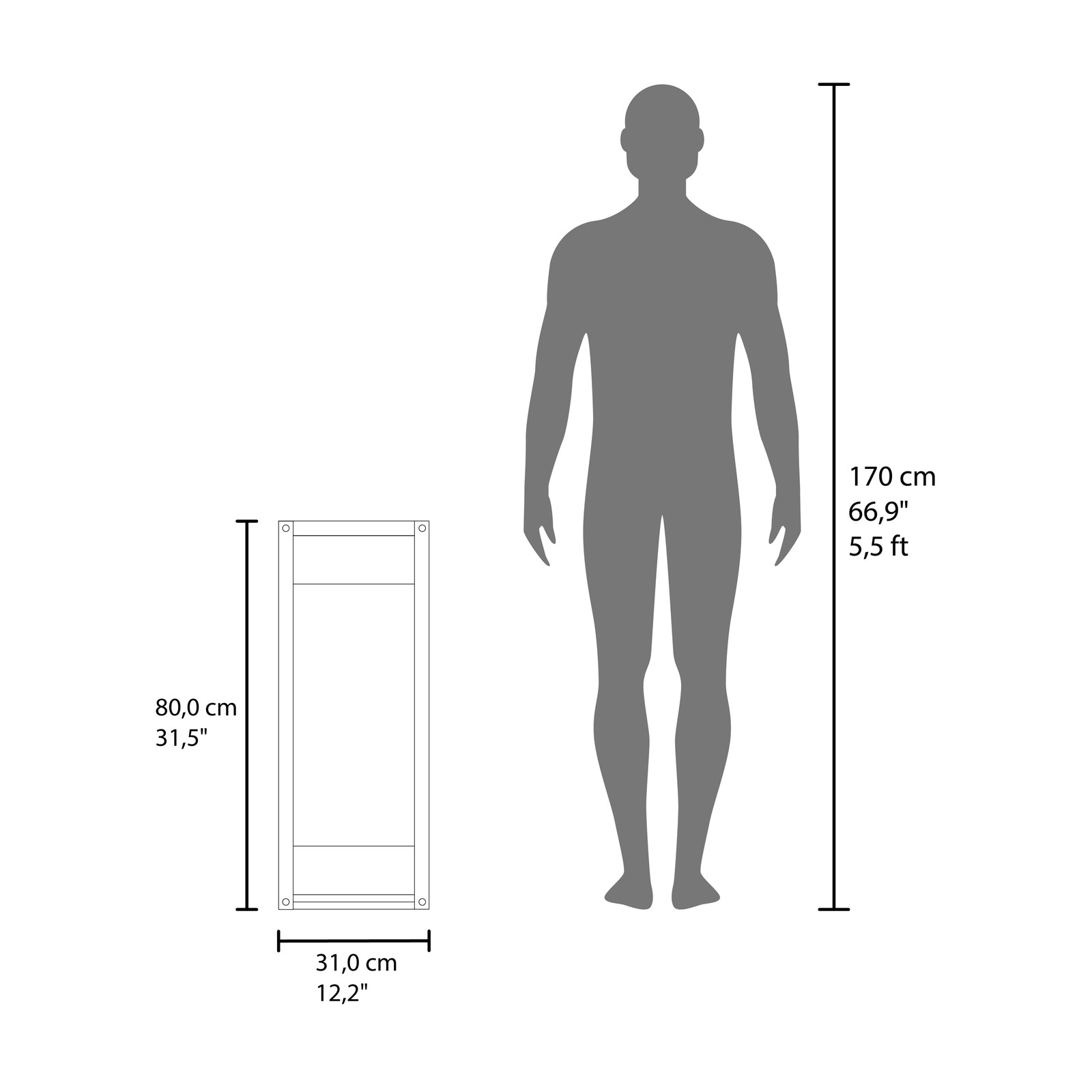 Wall Tower Rack 31.5″ H, Natural Oak – Bathroom