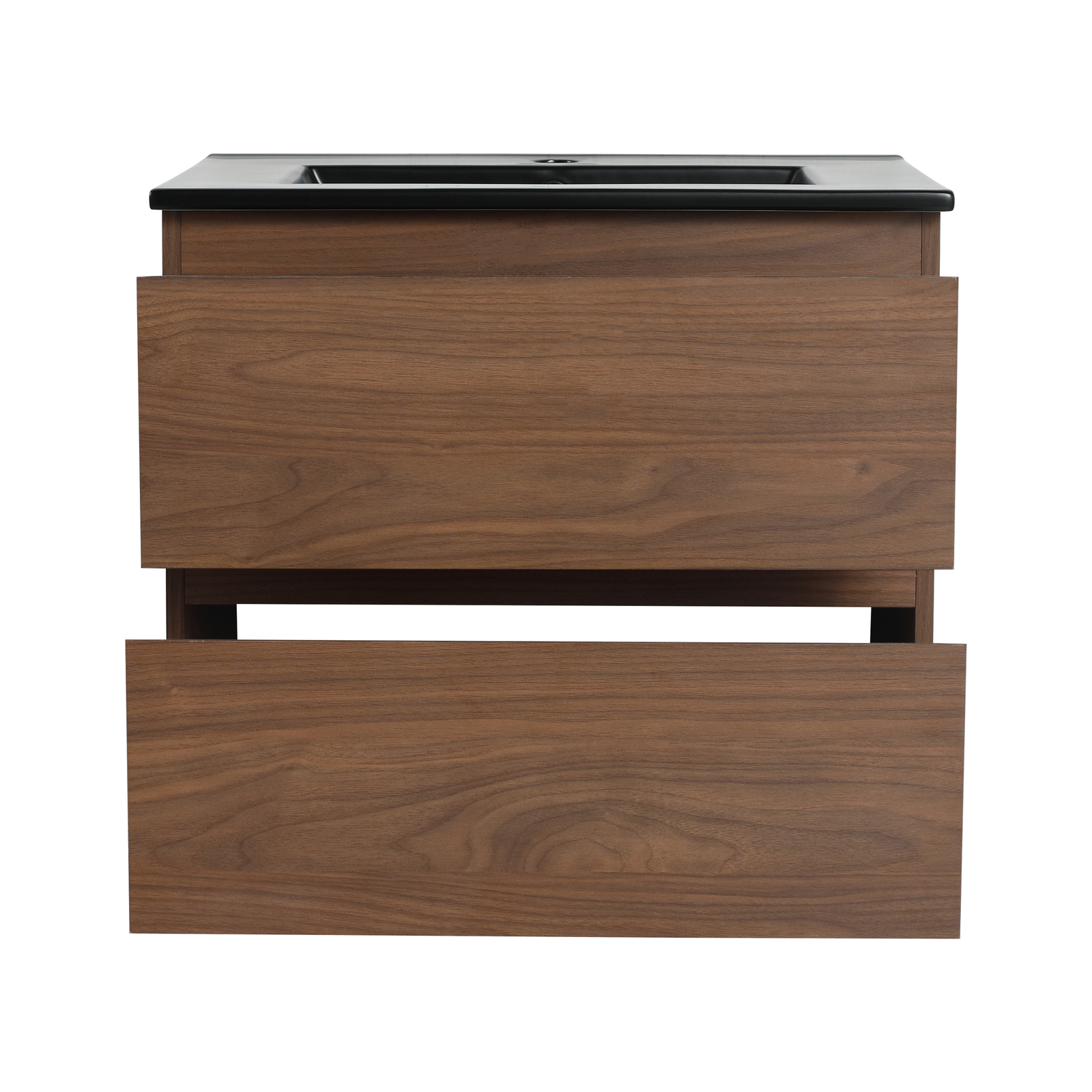 24in Wall Mounted Floating Cabinet Bathroom Vanity Cabinet 2 Drawers +Black Sink