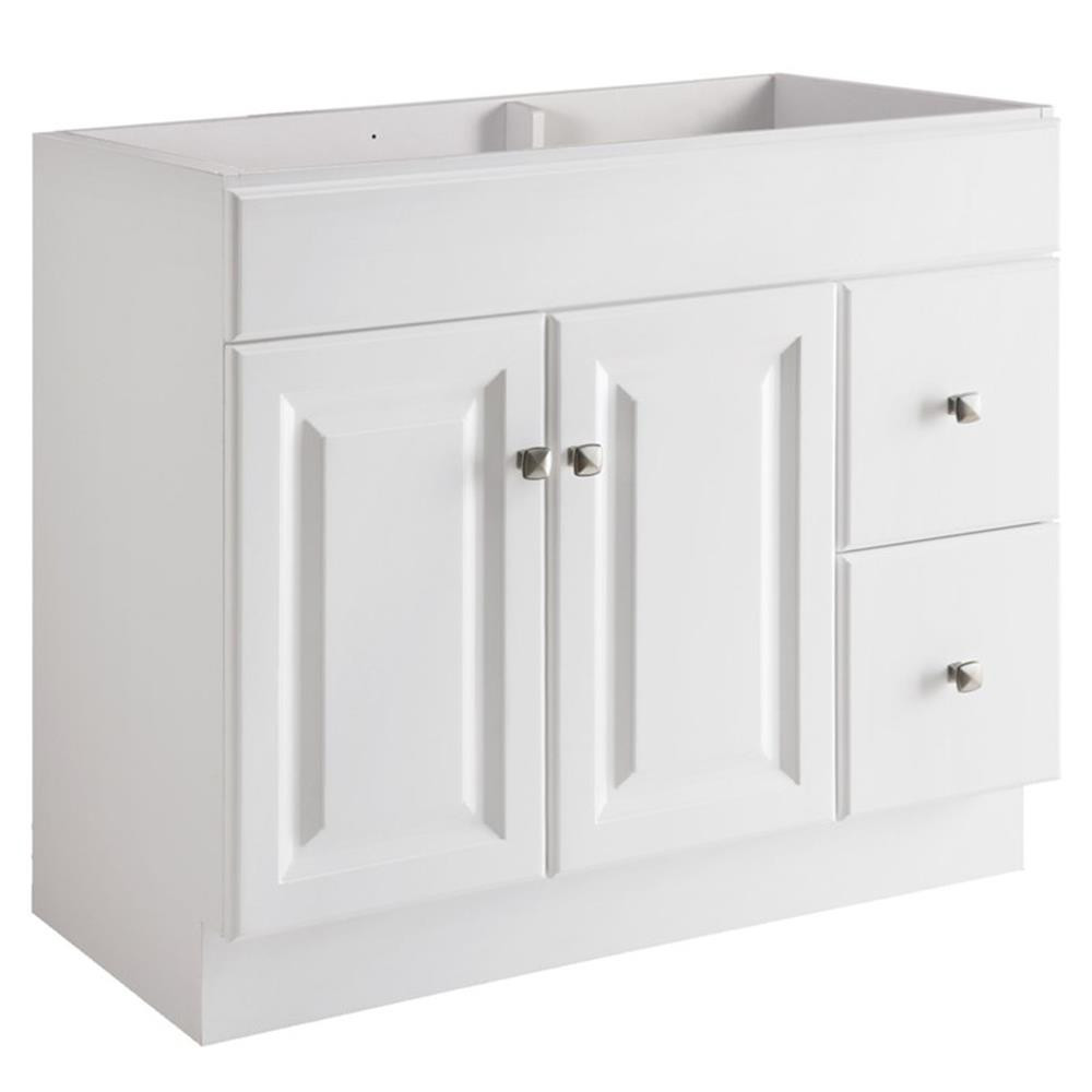 Wyndham 36-Inch 2-Drawer Wood Vanity Without Top in White