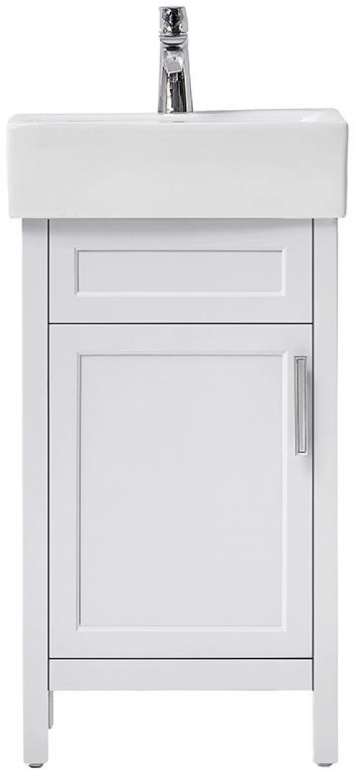 Bath Vanity 18 in. W x 12 in. D White Ceramic Vanity Top w/ Basin Door Drawer