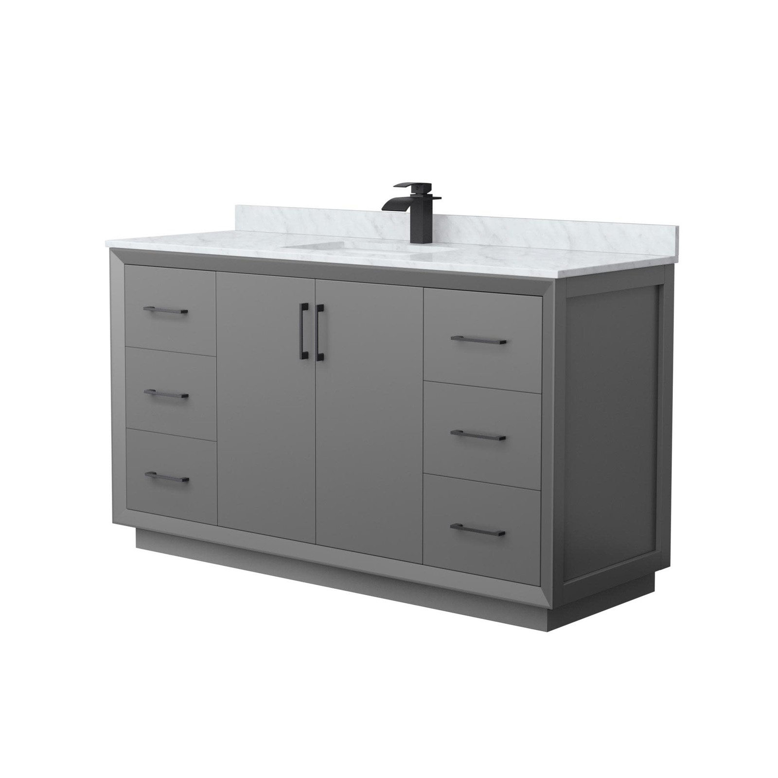 Wyndham Collection WCF414160S-NAT-UNSMXX Strada 60″ – Dark Gray / Matte Black