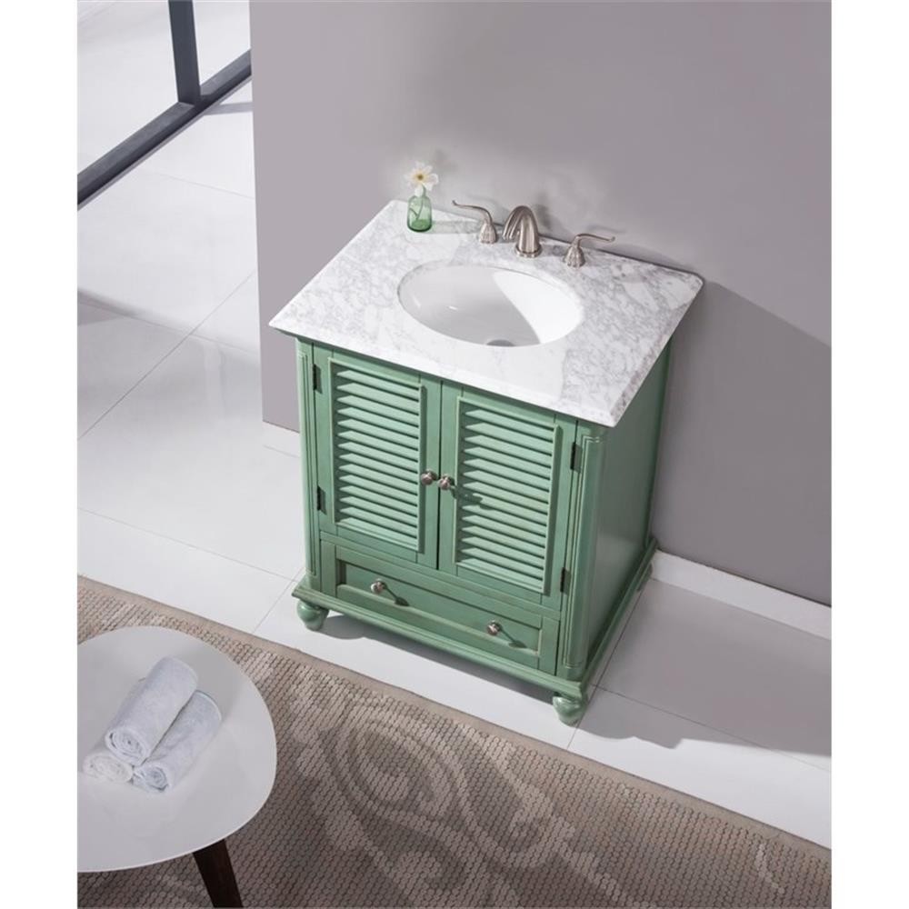 Elegant Decor Rhodes 30″ Wood Single Bathroom Vanity in Vintage Mint Green