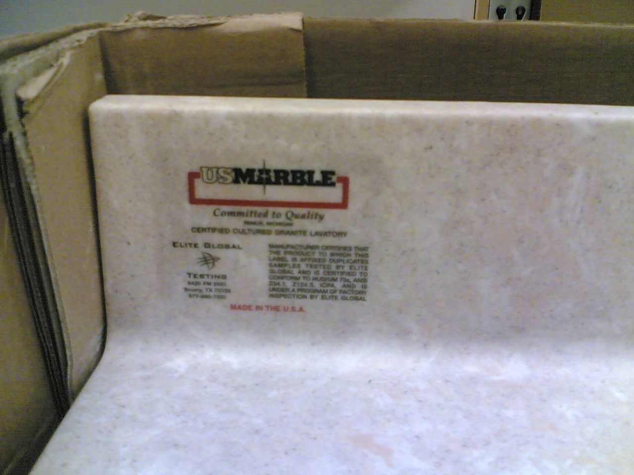 NEW: Elegant Cultured GRANITE Bathroom VANITY TOP + Double-Bowl Sinks (73 x 22)