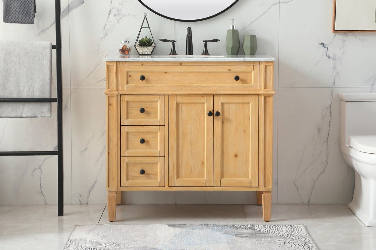Elegant Lighting VF12536 Park Avenue 36″ – Natural Wood