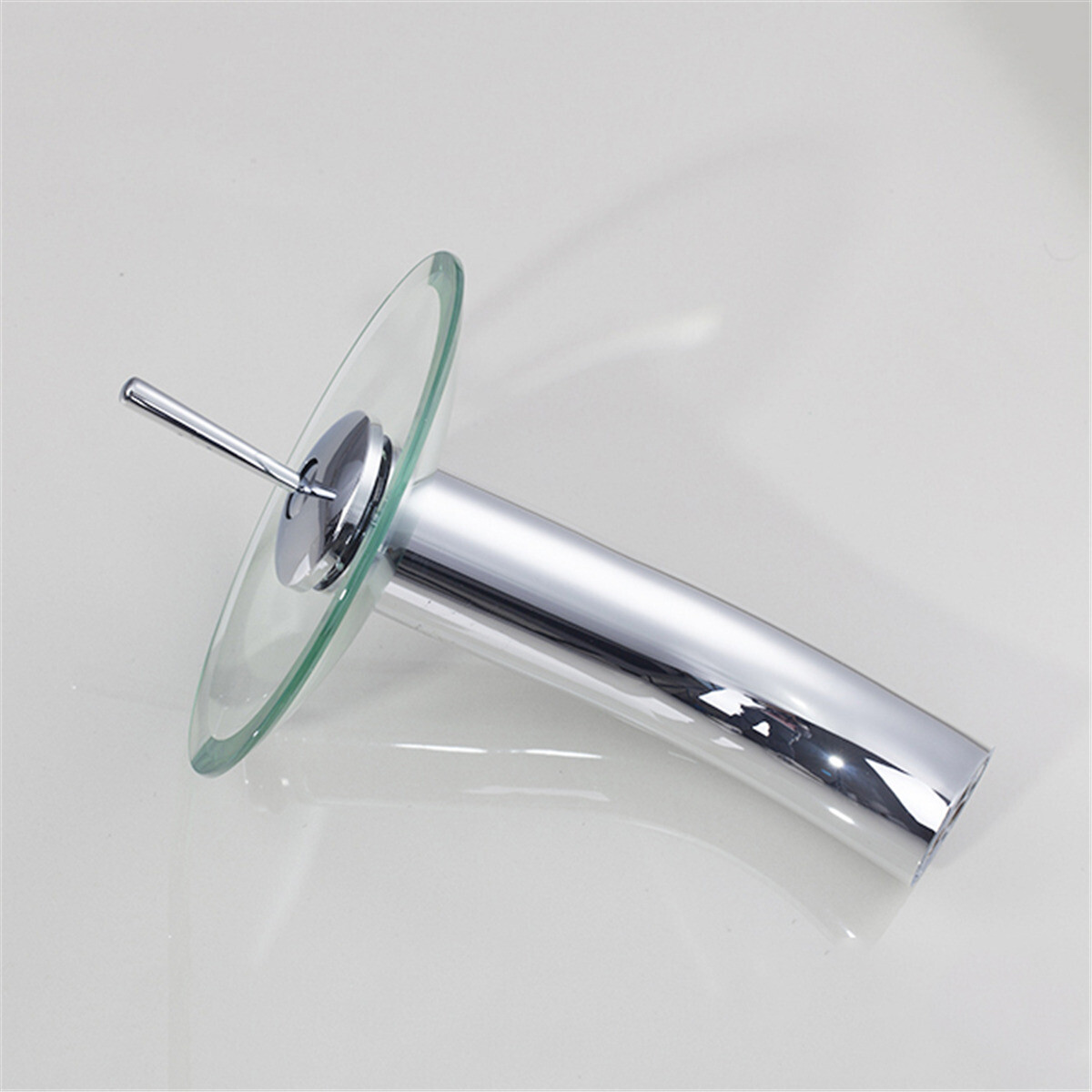 Bathroom Clear Vessel Sink Faucet Basin Vanity Bowl Glass Combo Round Tempered