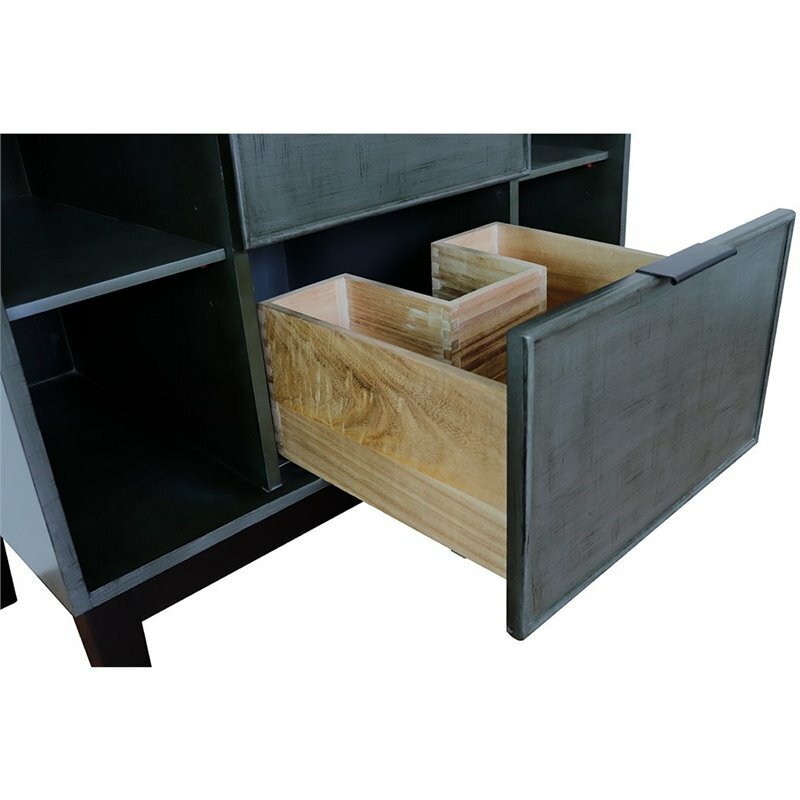 Scandi Solid Wood Oval Sink Vanity with White Carrara Top in Linen Gray