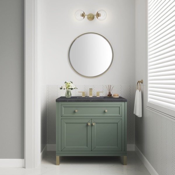 36″ James Martin Chicago 503-V36-SC-3CSP Vanity Cabinet Charcoal Soapstone Top