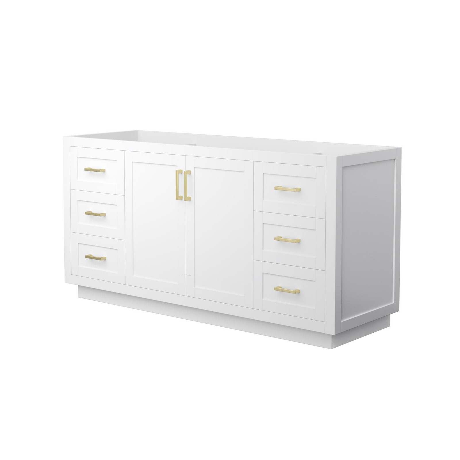 Wyndham Collection WCF2929-66S-CX-MXX Miranda 66″ Single – White / Brushed Gold