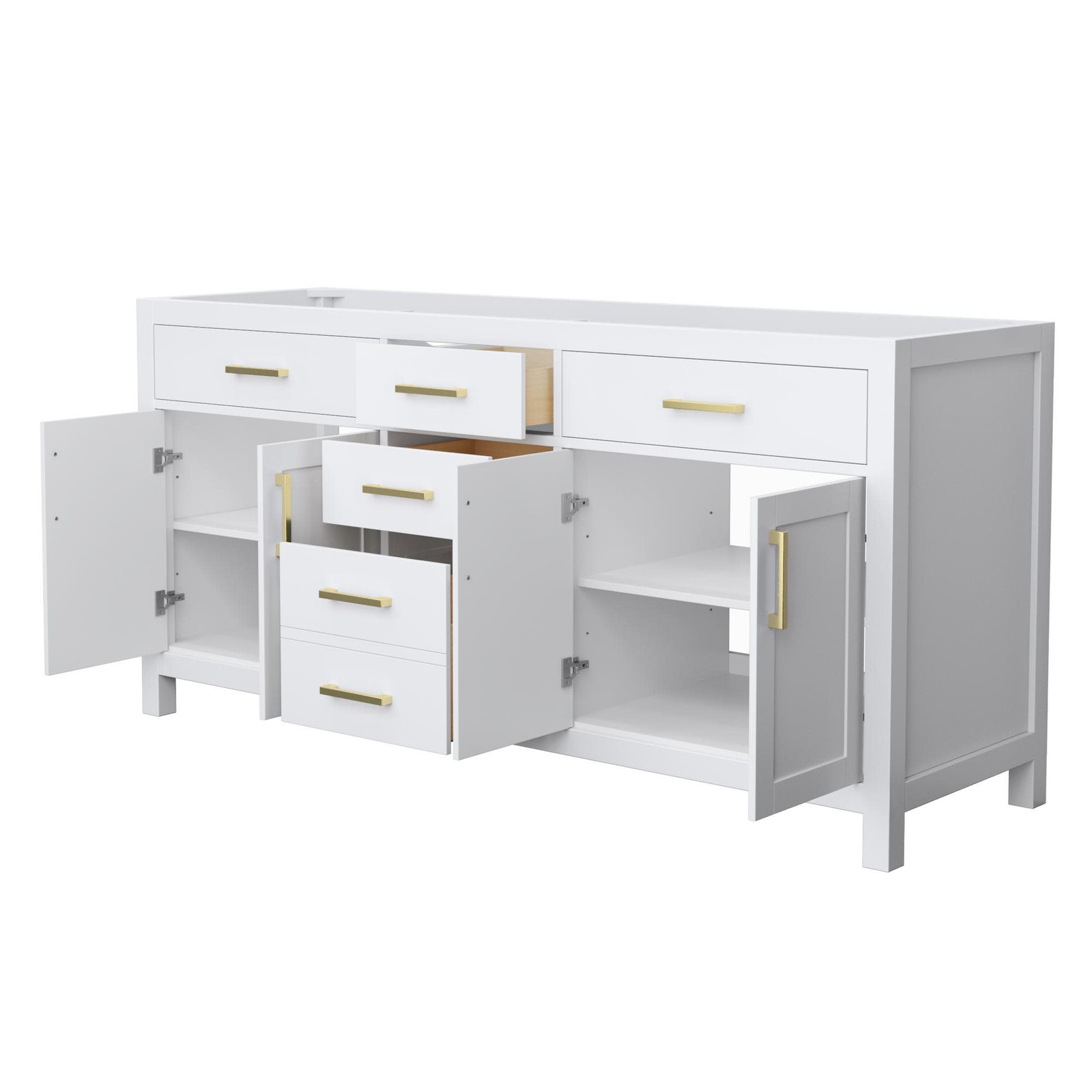 Wyndham Collection WCG242472D-CX-MXX Beckett 71″ Double – White / Brushed Gold