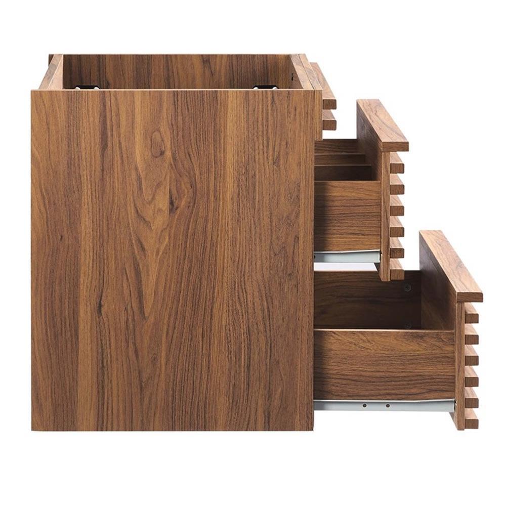 Modway Render 23.5″ MDF Wood Wall-Mount Bathroom Vanity Cabinet in Walnut