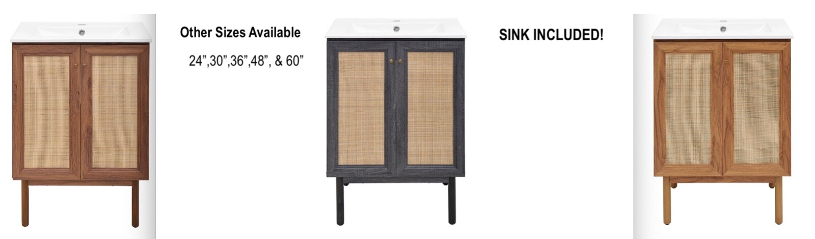 Modern New Bathroom Vanity 24 x 17 inches. Perfect for powder room and bathrooms