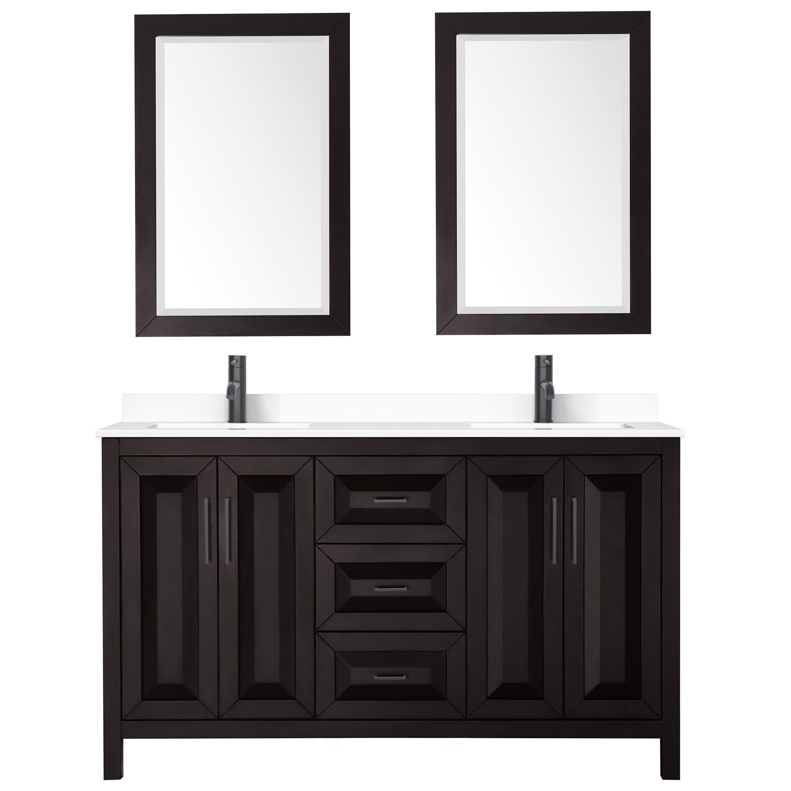 Wyndham Collection WCV252560D-VCA-M24 Daria 60″ – Dark Gray / White Cultured