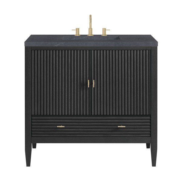 36″ James Martin Myrrin 485-V36-CBO-3CSP Vanity Cabinet Charcoal Soapstone Top