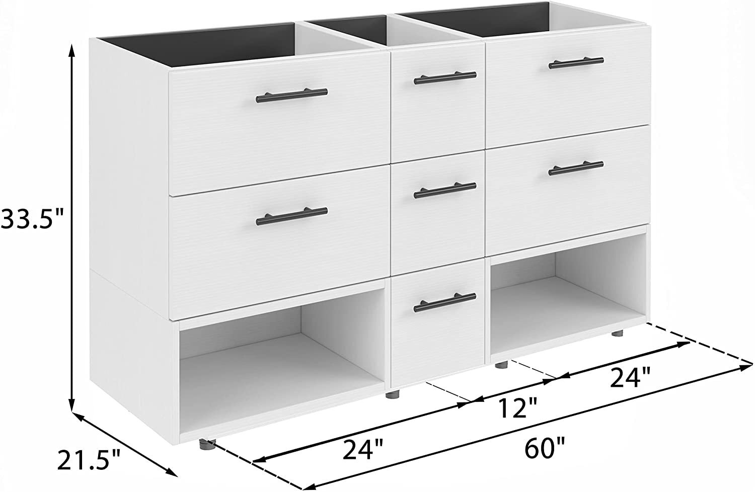 Georgia 60″ Vanity Base Cabinet | Toasted Wood | 60 X 33,5 X 21,5 in