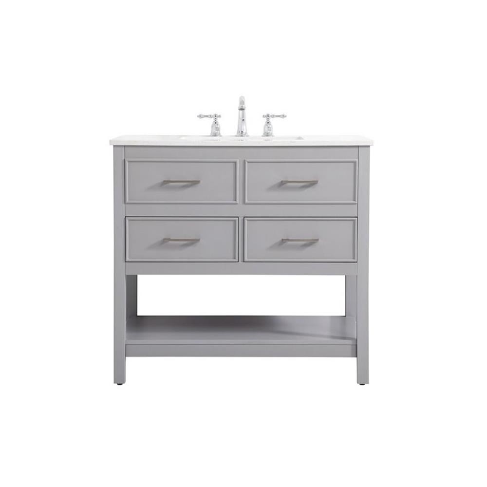 Elegant Decor Sinclaire 36″ Aluminum Alloy & MDF Single Bathroom Vanity in Gray
