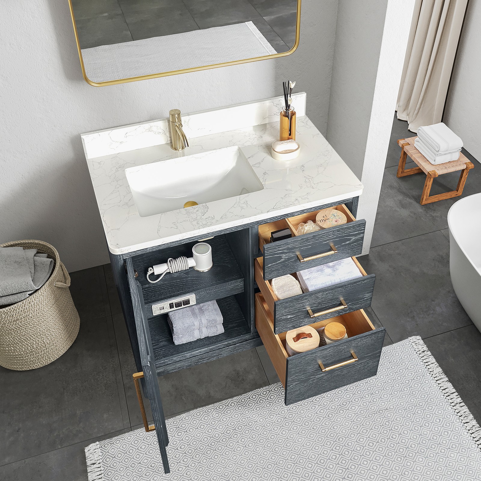 Miseno MV-GARA36-GWT Gara 36″ – Washed Ash Grey