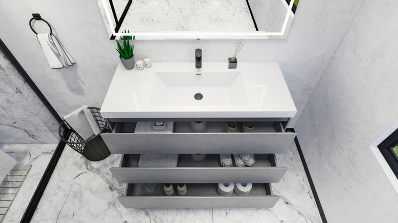 ANGELES 42″ FREESTANDING BATH VANITY WITH REINFORCED ACRYLIC SINK