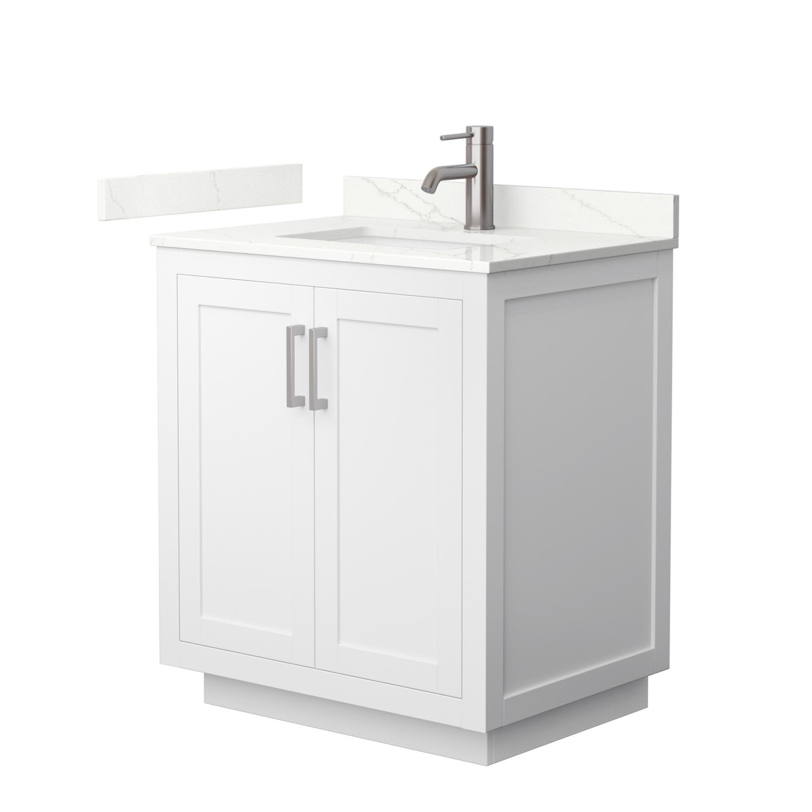 Wyndham Collection WCF292930S-QTZ-UNSMXX Miranda 30″ – Dark Gray / White Quartz