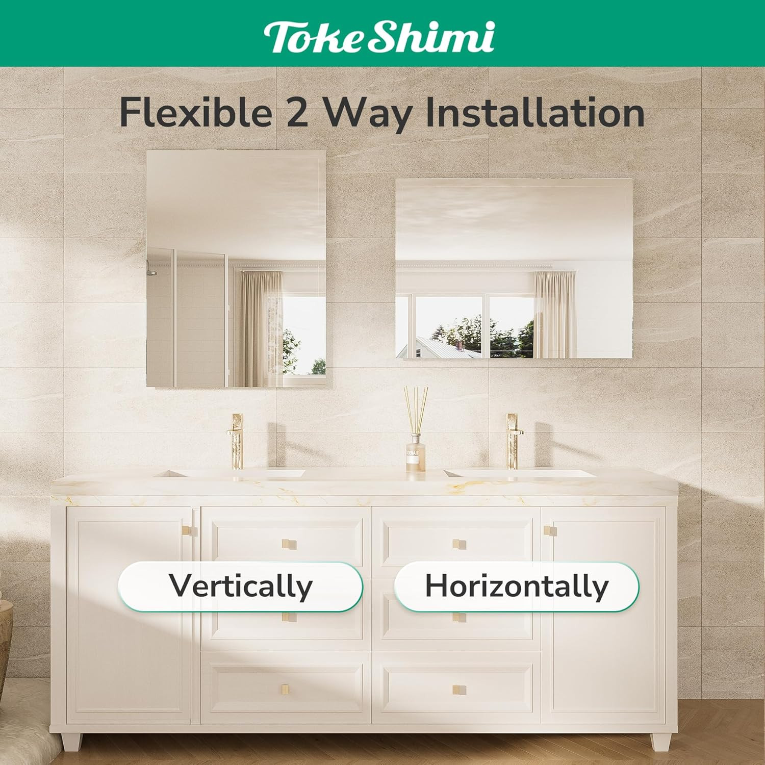 30×36 Frameless Modern Bathroom Mirror – Shatterproof Wall Decor