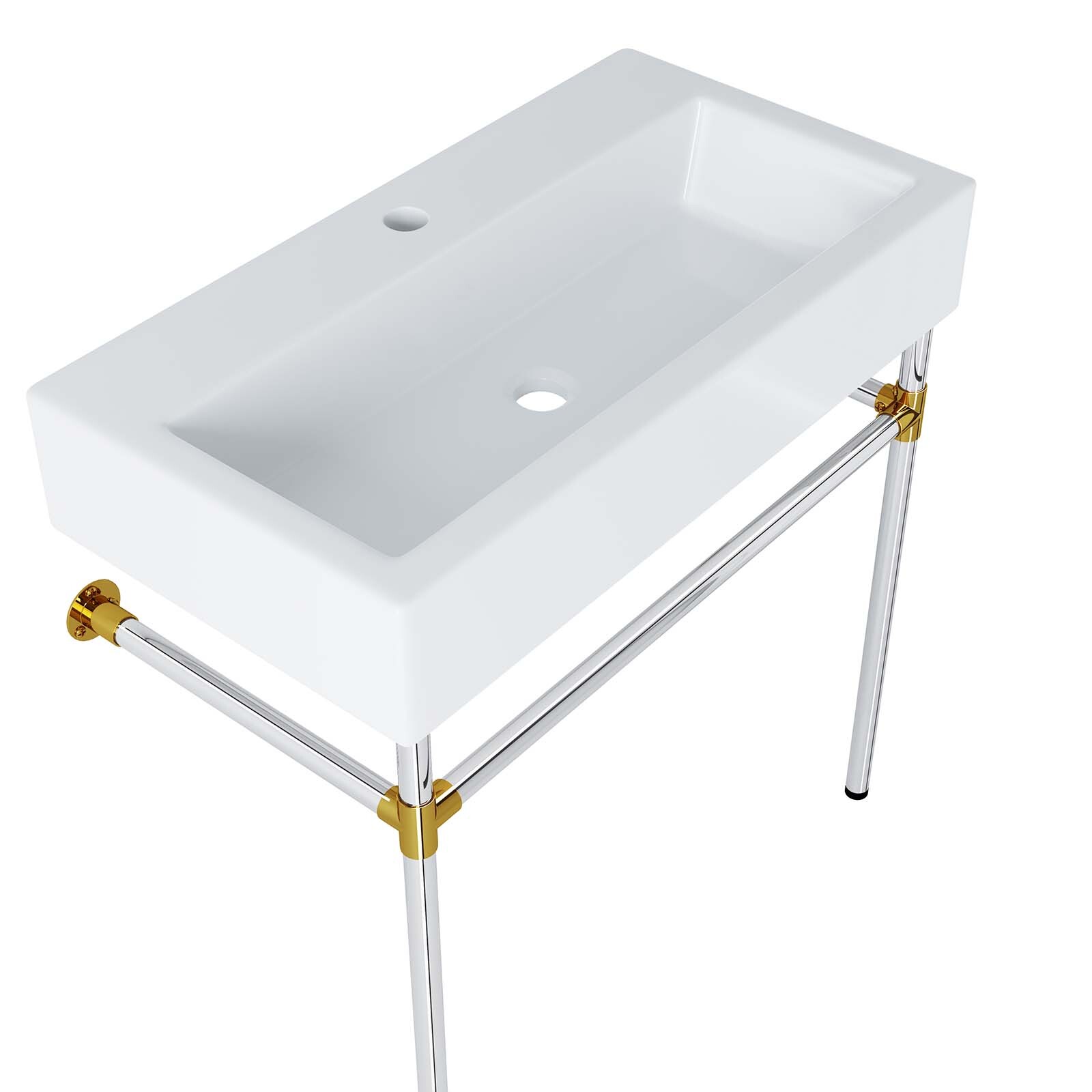 Modway Redeem 32″ Wall-Mount Silver Stainless Steel Bathroom Vanity