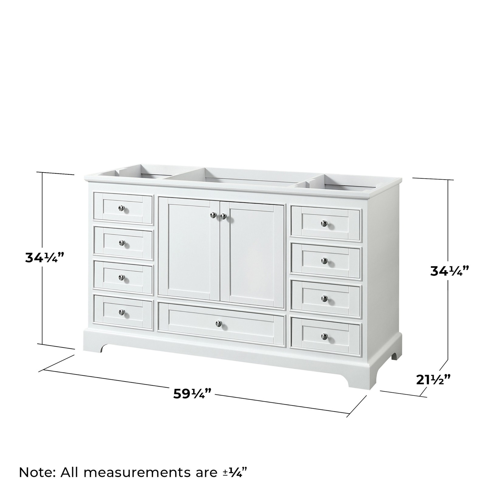 Wyndham Collection WCS202060SCXSXXMED Deborah 59-1/4″ – White / Polished Chrome