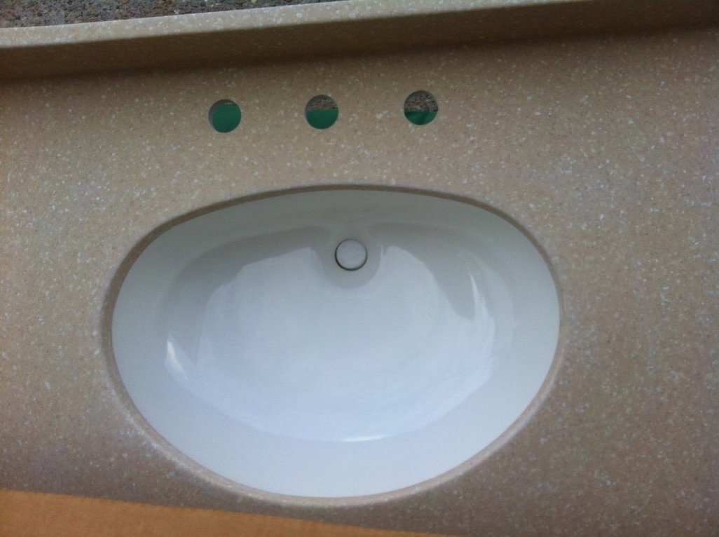49″ Solid Surface Vanity Top Sandstone color w/ Undermount Sink – PICKUP ONLY